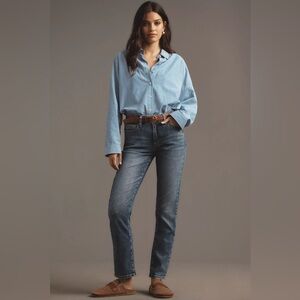Pilcro and the Letterpress (Anthropologie) Light Denim Straight Leg Jeans